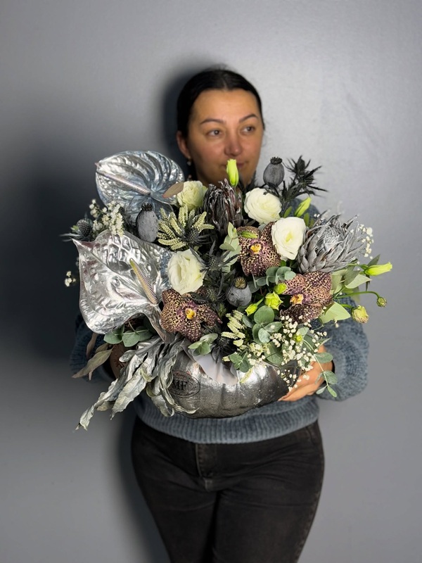Flowers in a Pumpkin Silver