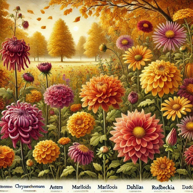 Осінні квіти у сезонній композиції Marta Flowers