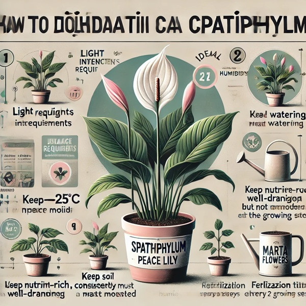 Спатифілум із темно-зеленим листям і білими покривалами