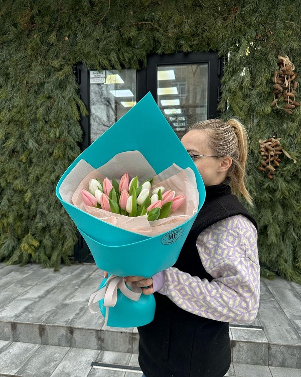 Bouquet of Multicolored Tulips